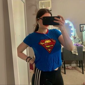 Embroidered Superman T Shirt Divided H&M Medium